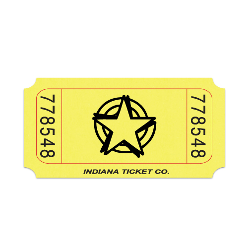 Raffle Ticket Roll of 2,000 Consecutively Numbered Tickets Yellow Emoji Smile Face by Indiana Ticket Company 